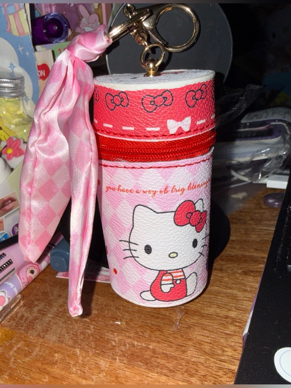 Hello Kitty makeup case keychain